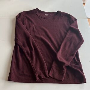 Old Navy Men's Crewneck Waffle-Knit Sweater - Burgundy/Merlot